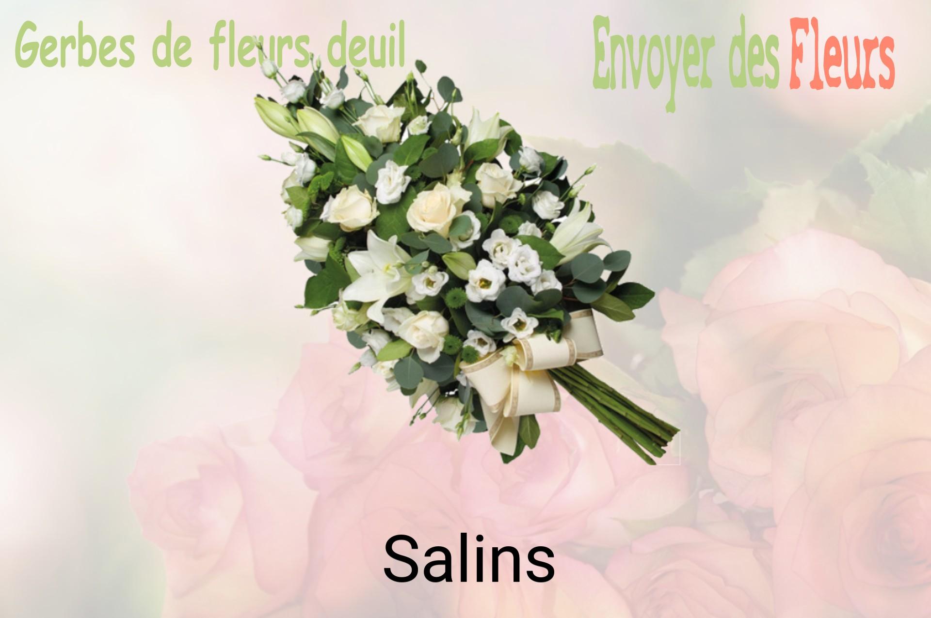 Gerbe de fleurs de deuil livrée à Salins